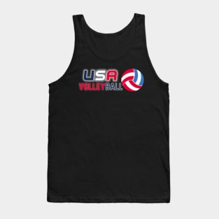 Usa Colors And Volleyball Tank Top